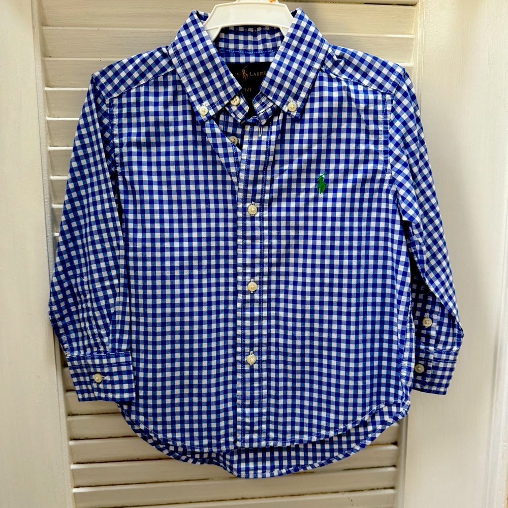 Ralph Lauren Boys Gingham Shirt. Like new. 2T.